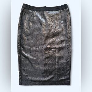 Byron Lars Beauty Mark Black Nylon Pencil Skirt - Size 2 - Anthropologie Classic